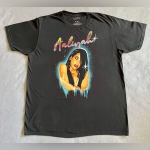 Aaliyah R&B Singer Women’s T-Shirt Black Size XL Airbrush Style Graphic